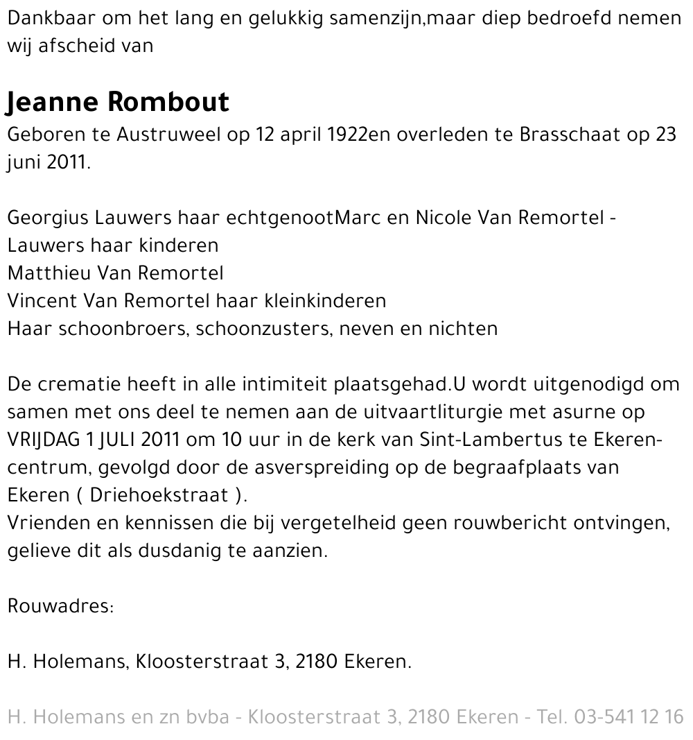 Jeanne ROMBOUT