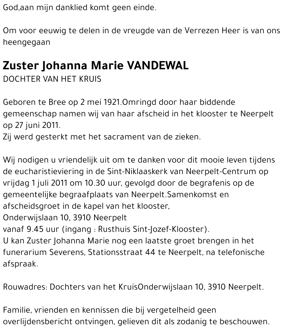 Johanna Marie Vandewal