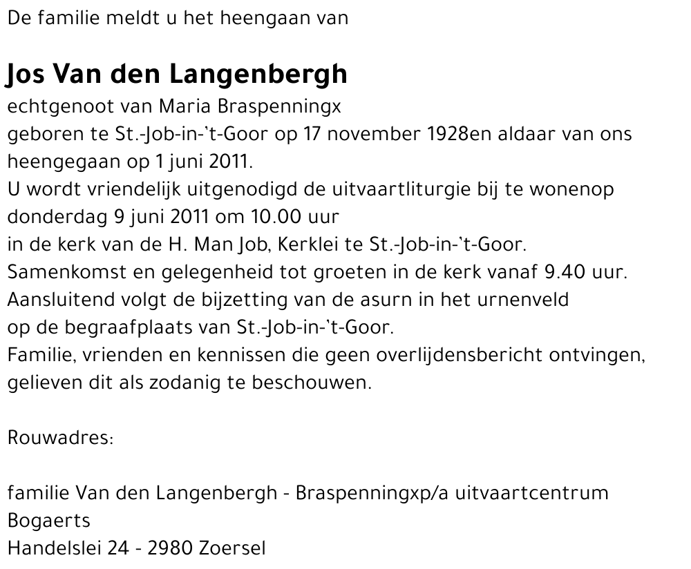 Jos Van den Langenbergh