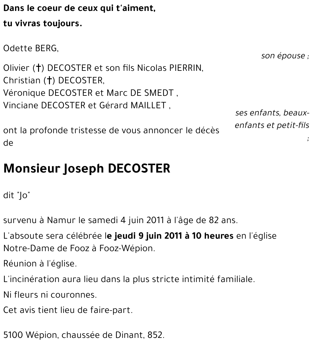 Joseph DECOSTER