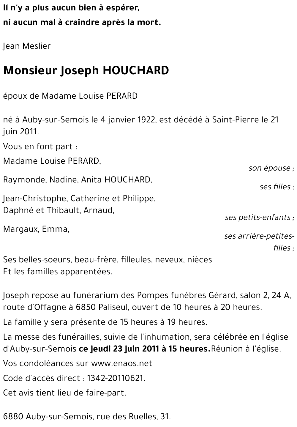 Joseph HOUCHARD
