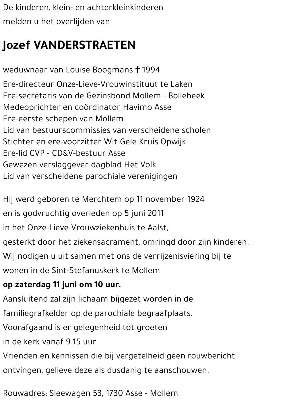 Jozef VANDERSTRAETEN