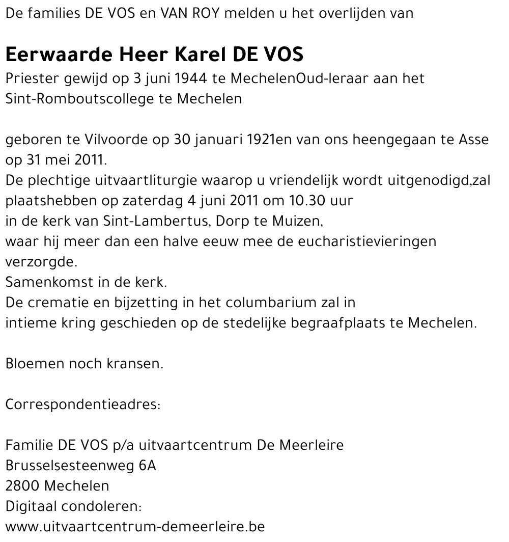 Karel DE VOS