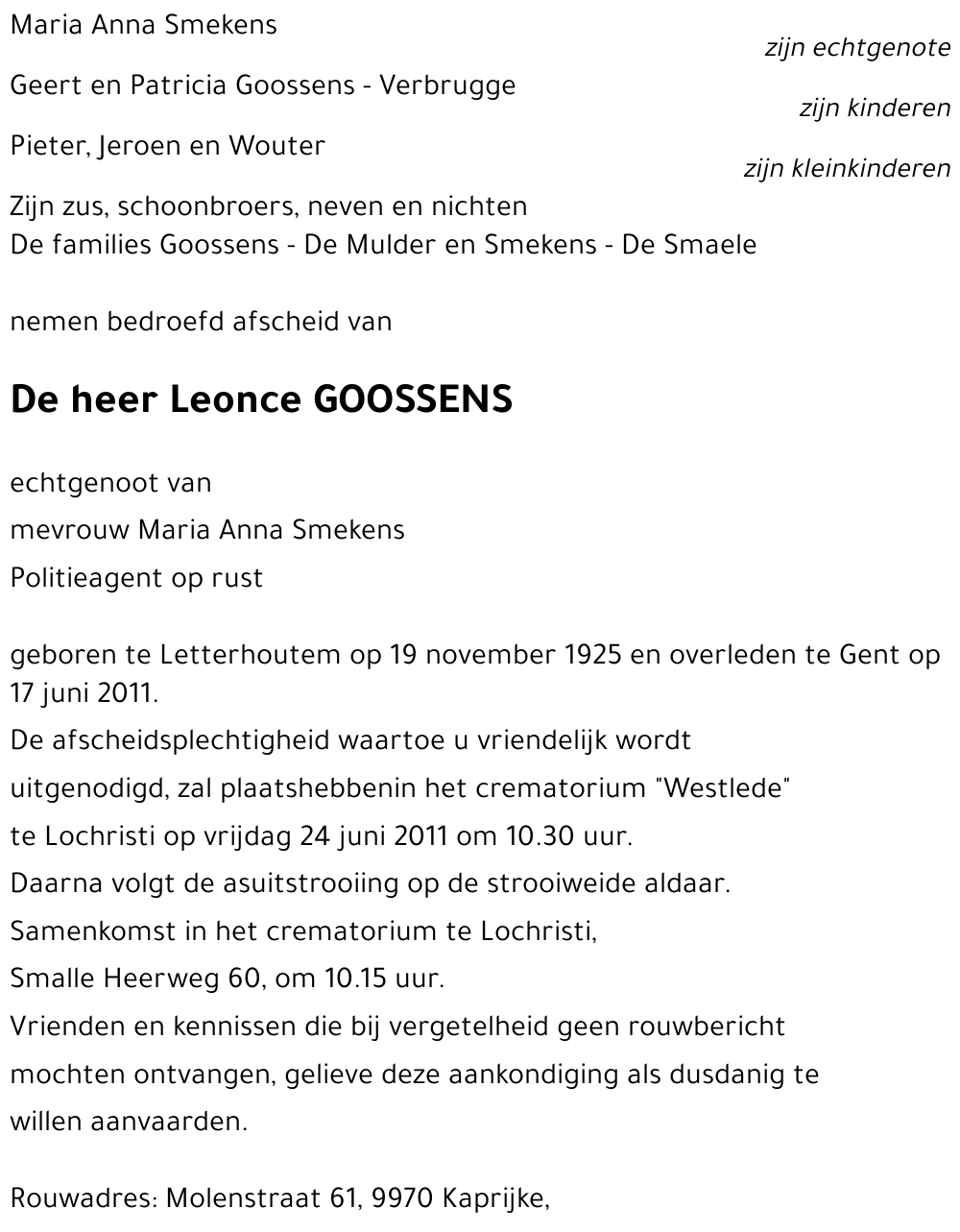 Leonce GOOSSENS