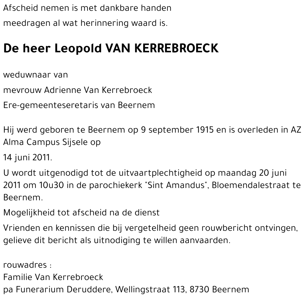 Leopold VAN KERREBROECK