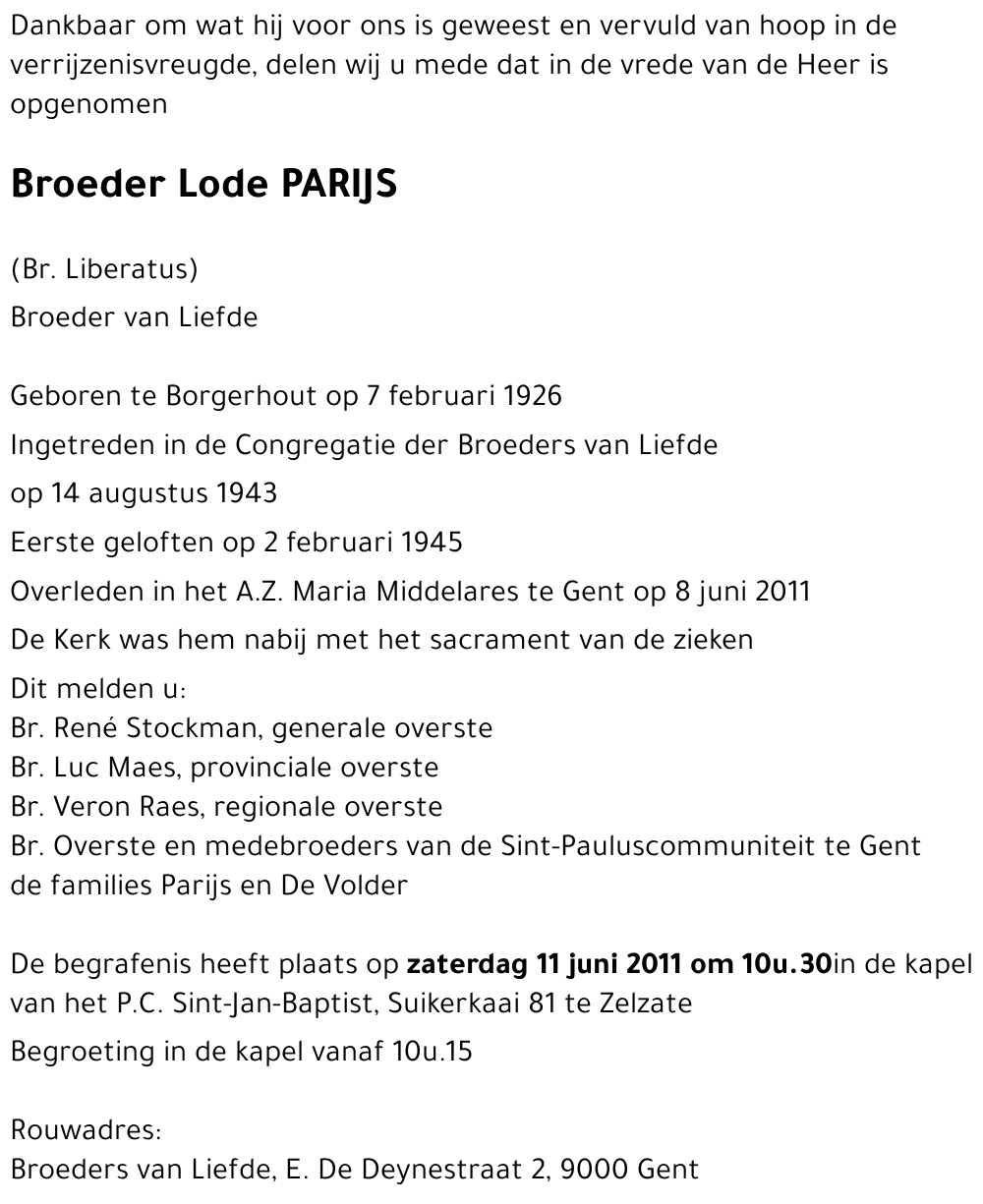 Lode PARIJS