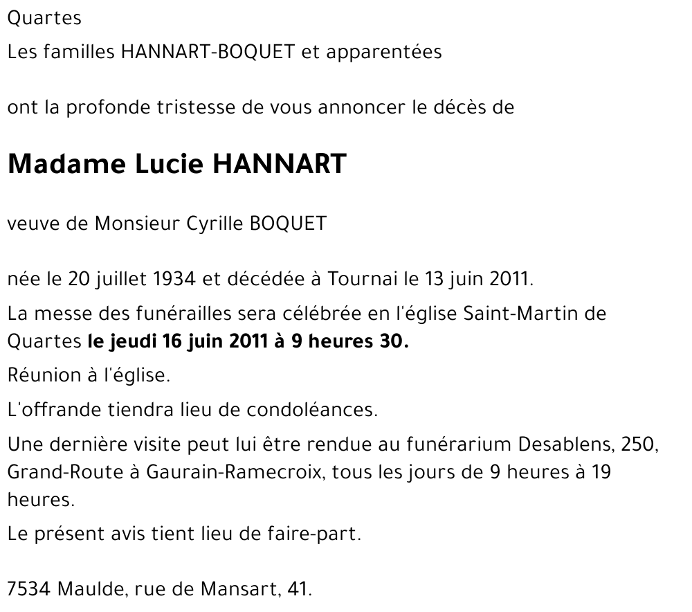 Lucie HANNART
