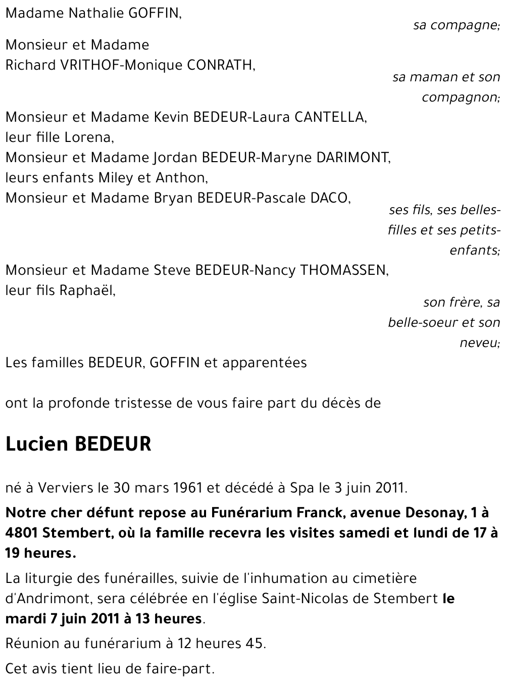 Lucien BEDEUR