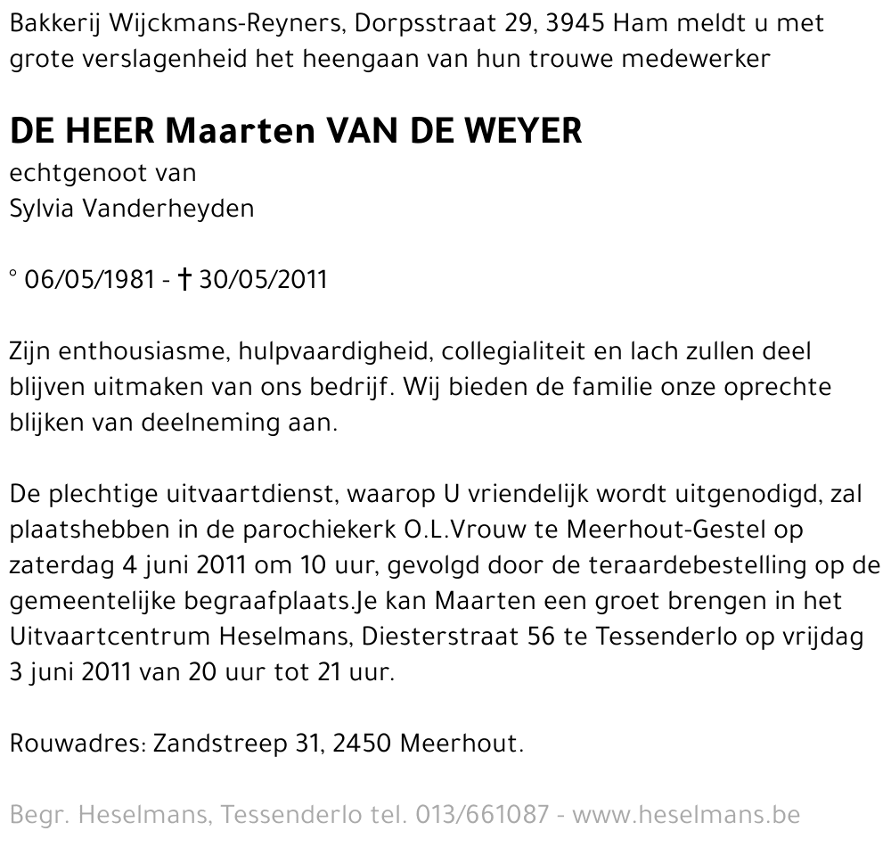 Maarten Van de Weyer