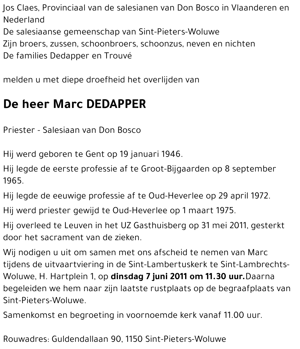 Marc DEDAPPER