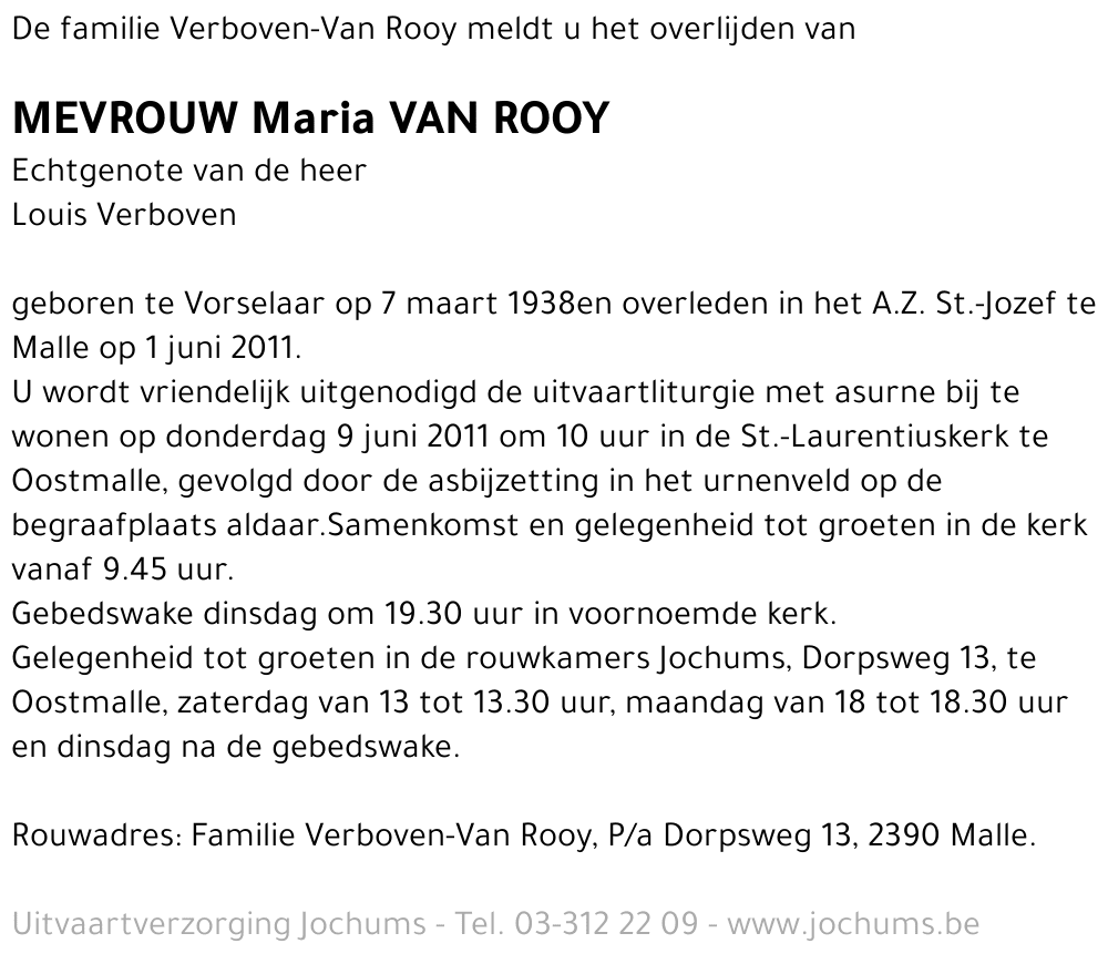 Maria Van Rooy