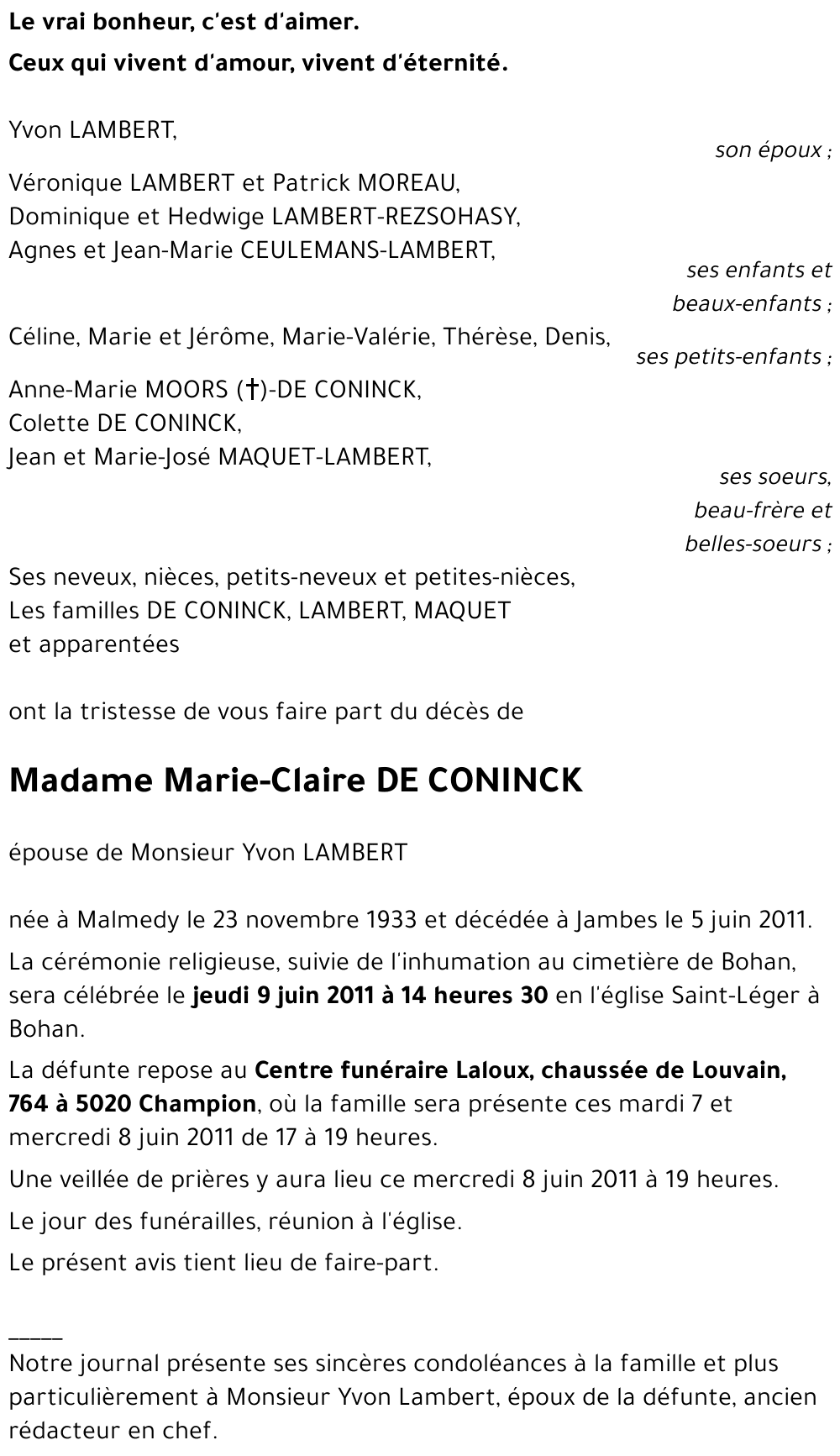 Marie-Claire DE CONINCK