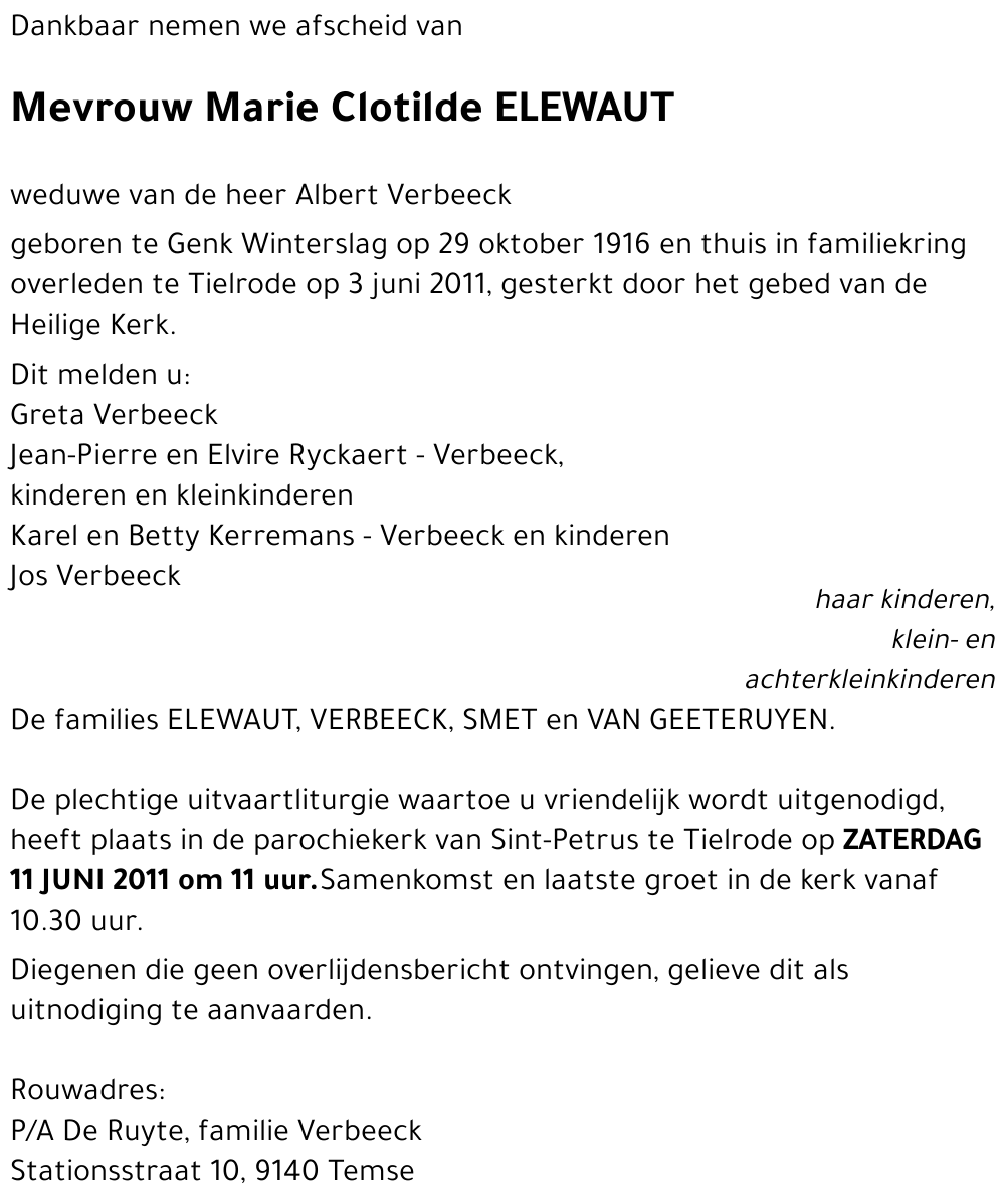 Marie Clotilde ELEWAUT