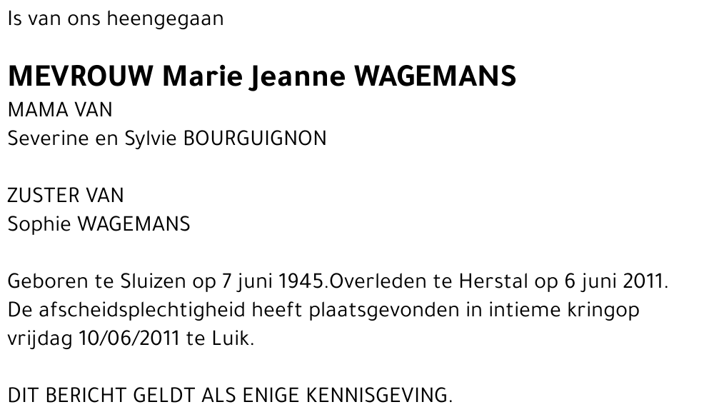 Marie Jeanne Wagemans