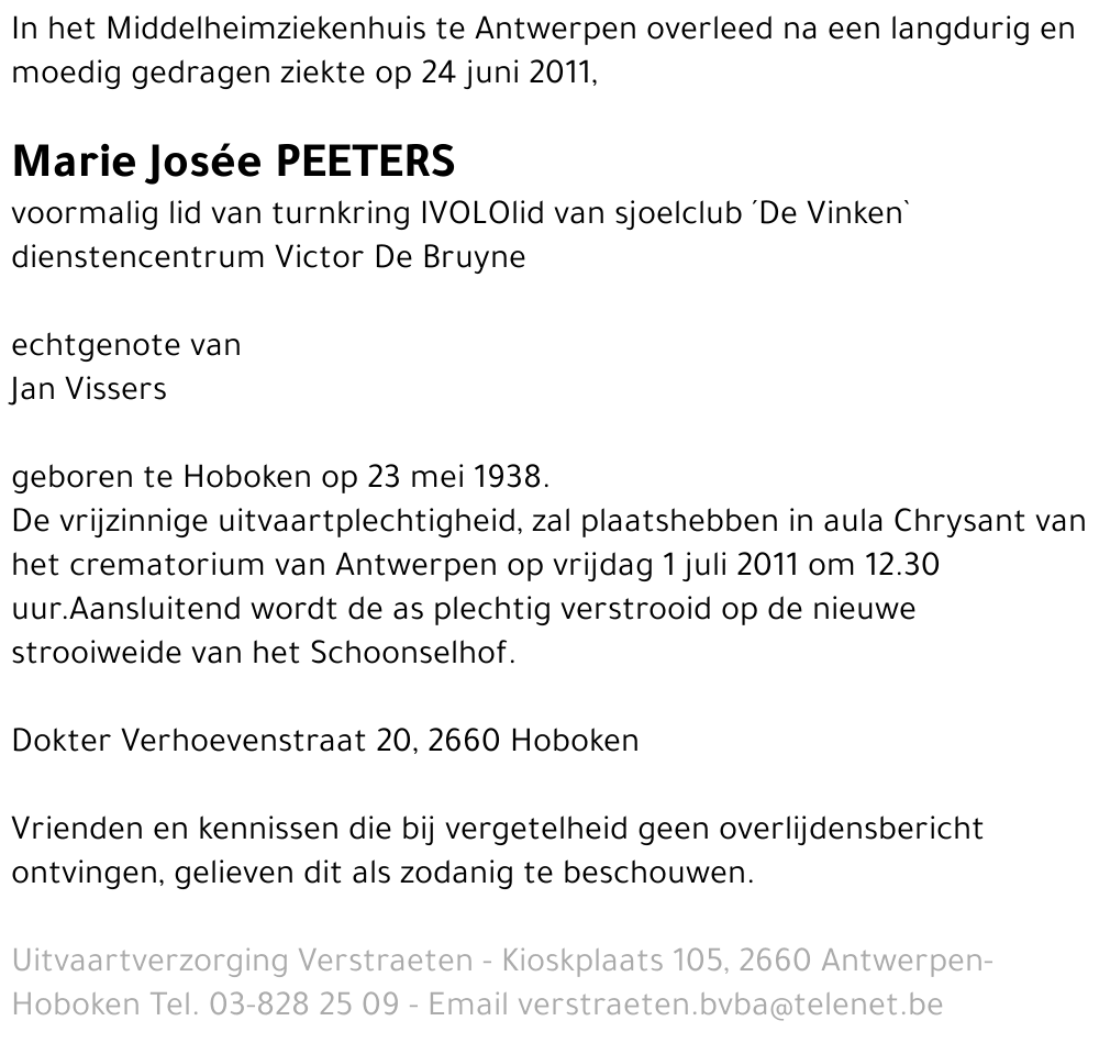 Marie Josée Peeters