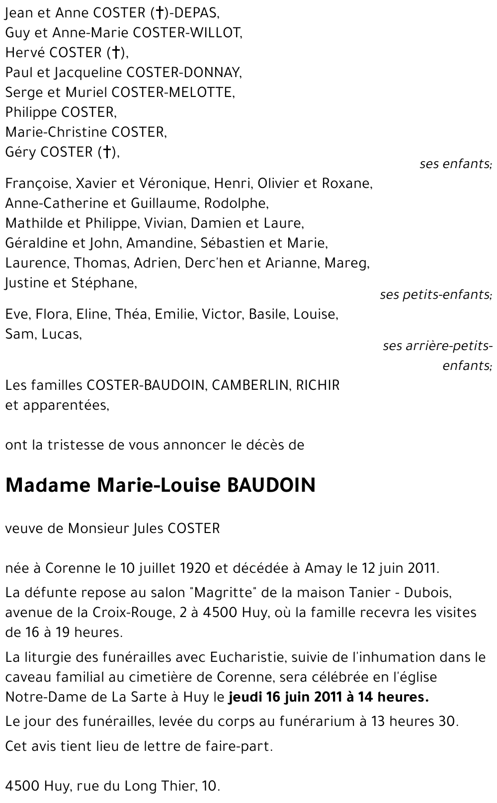 Marie - Louise BAUDOIN