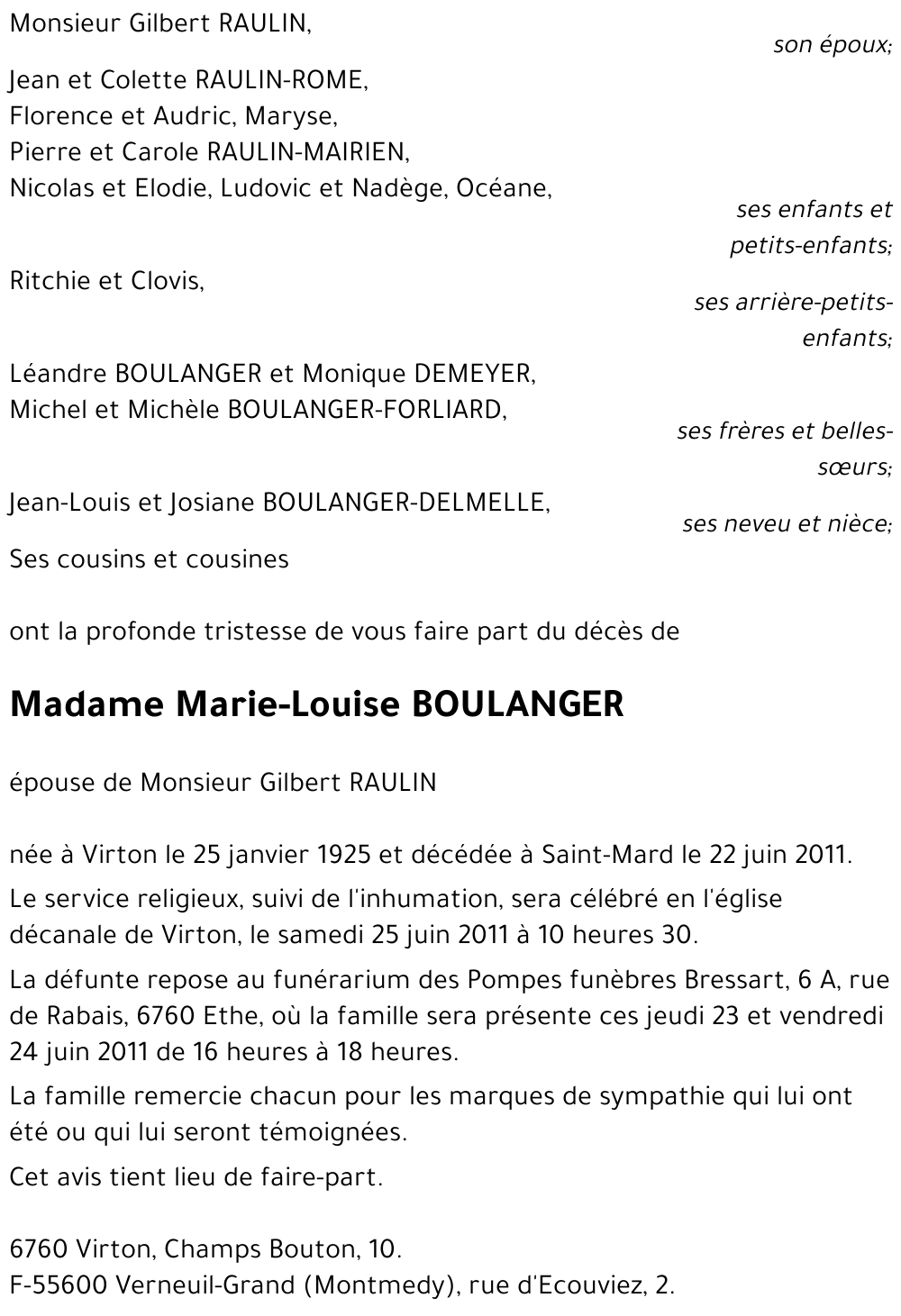 Marie-Louise BOULANGER