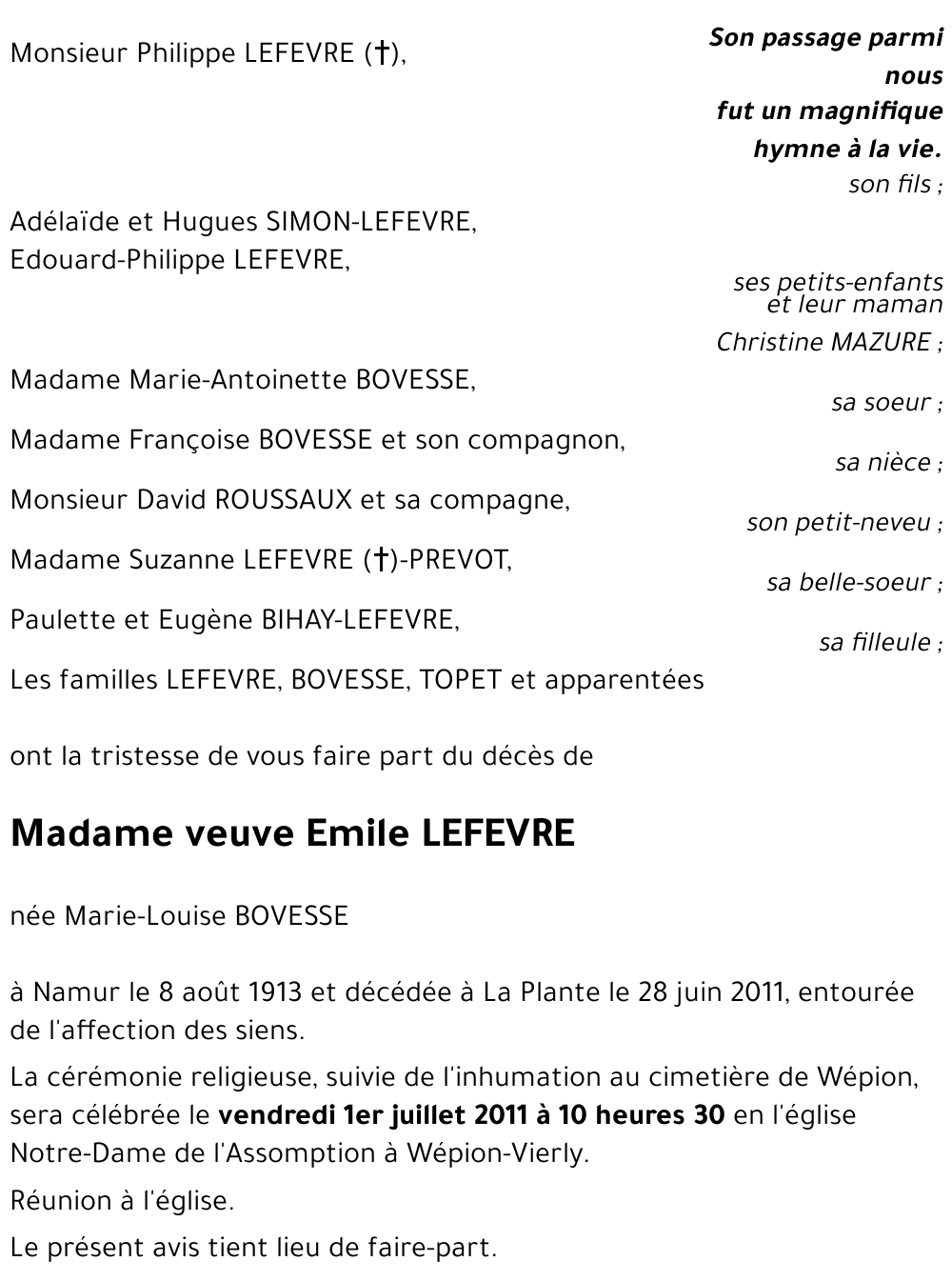 Marie-Louise BOVESSE