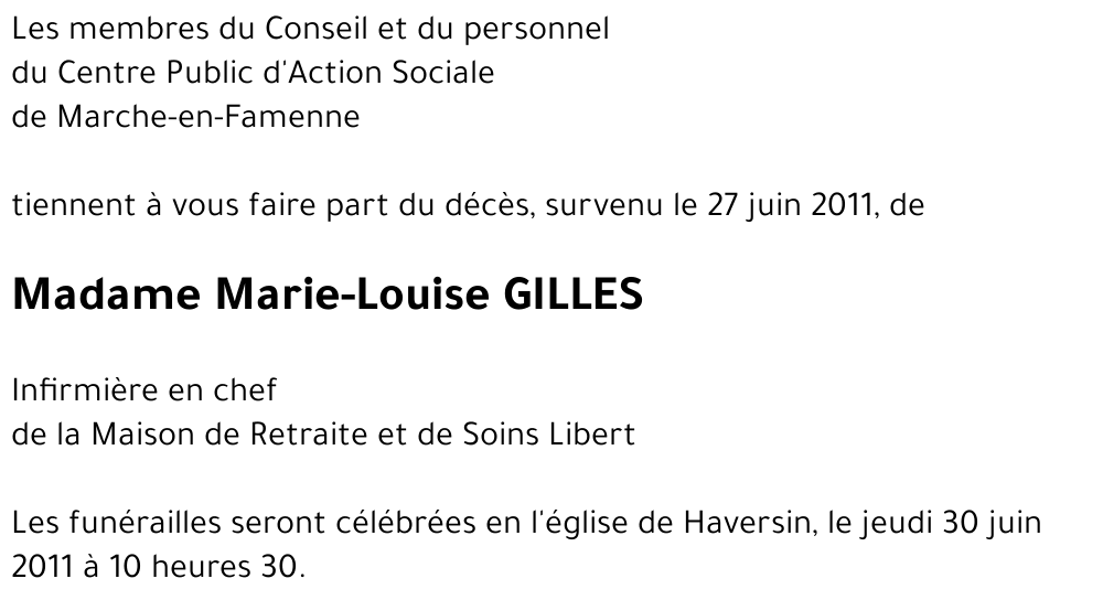 Marie-Louise GILLES