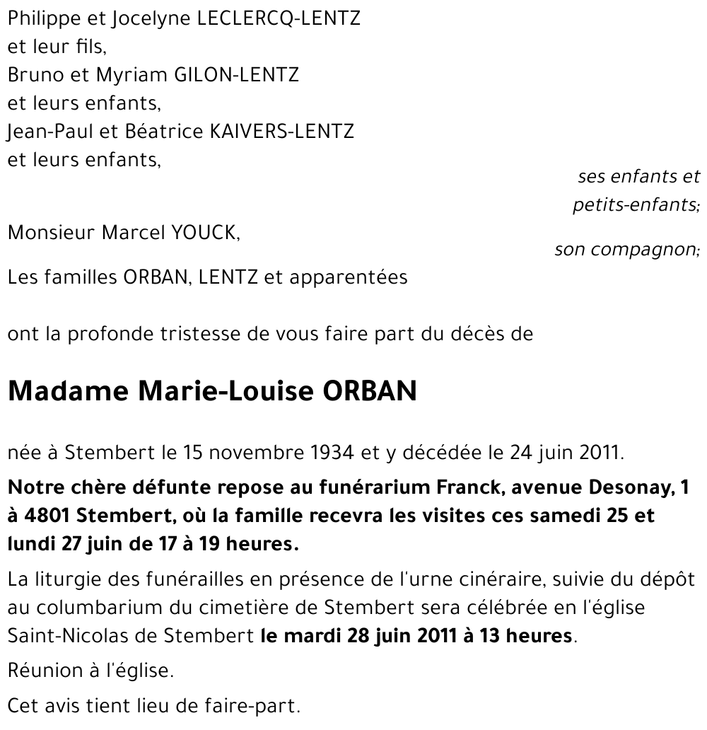 Marie-Louise ORBAN