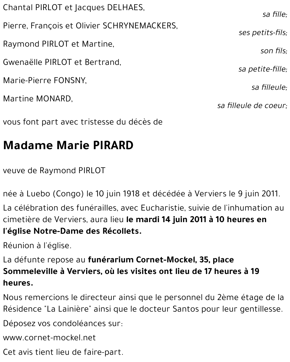 Marie PIRARD