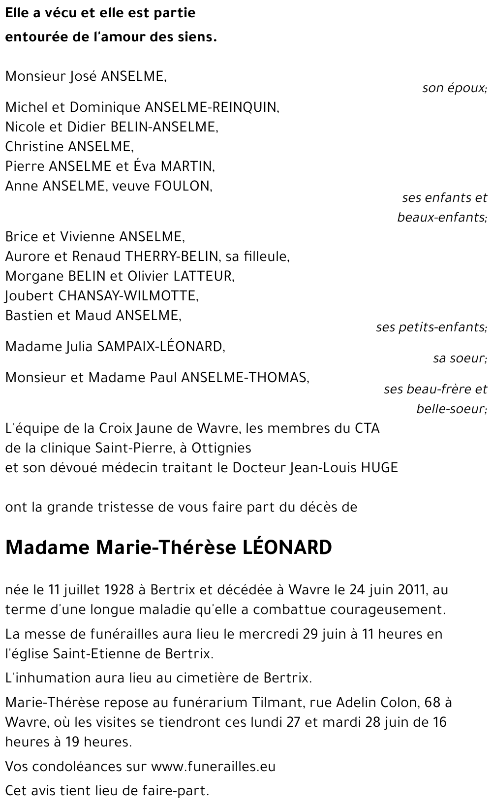 Marie-Thérèse LEONARD