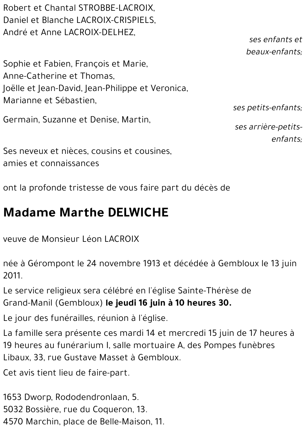 Marthe DELWICHE