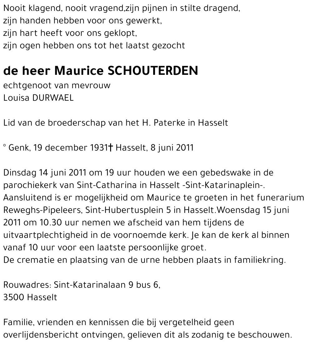 Maurice SCHOUTERDEN