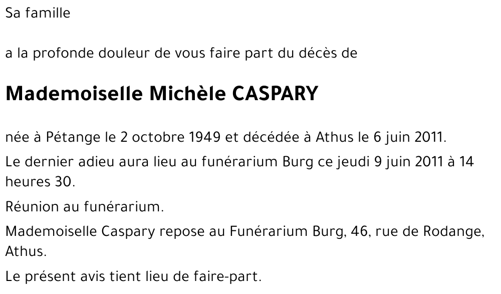 Michèle CASPARY
