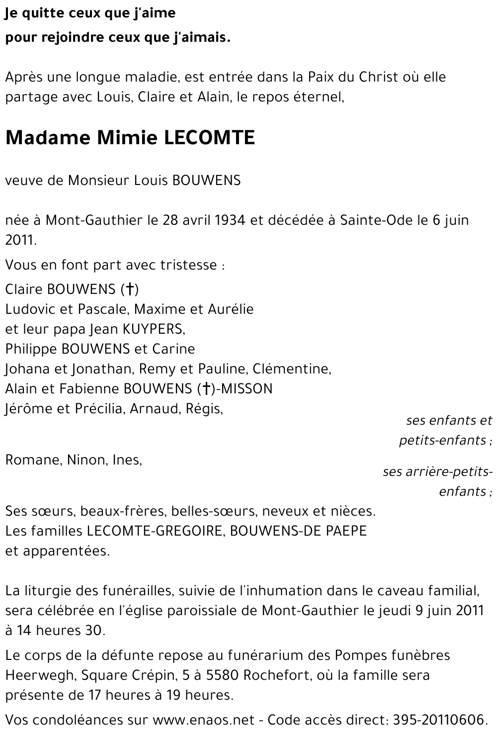 Mimie LECOMTE