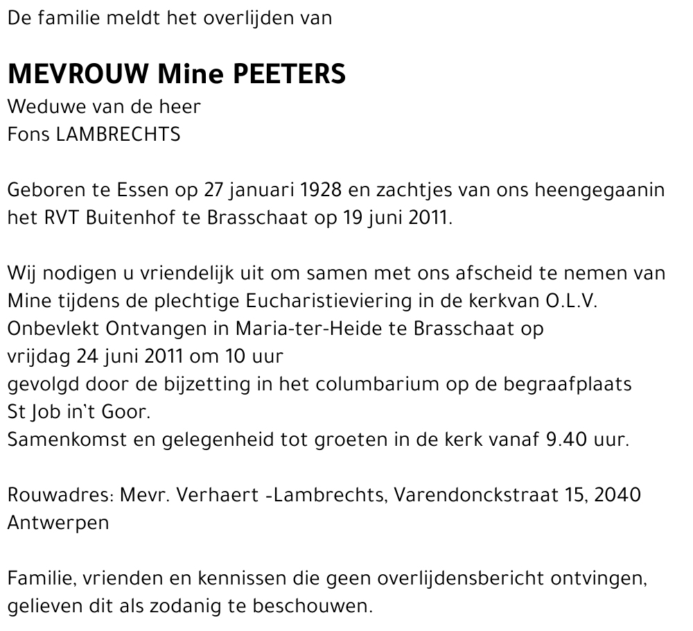 Mine PEETERS