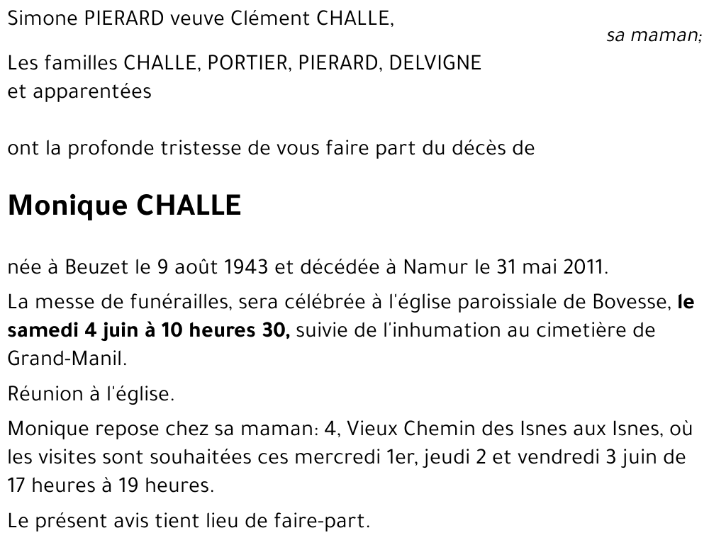 Monique CHALLE