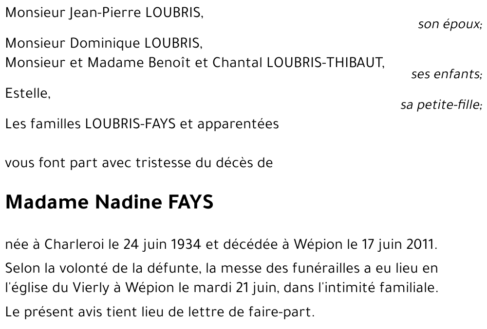 Nadine FAYS