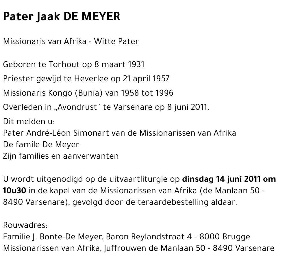 Pater Jaak DE MEYER