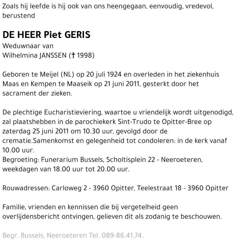 Piet GERIS
