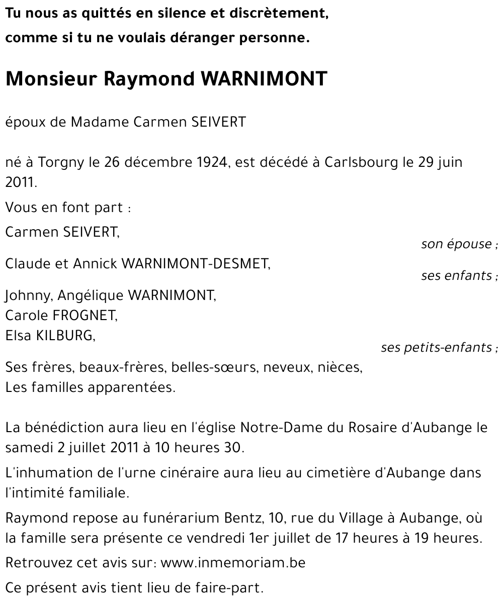 Raymond WARNIMONT