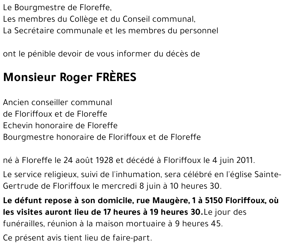 Roger FRèRES