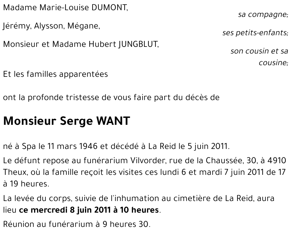 Serge WANT