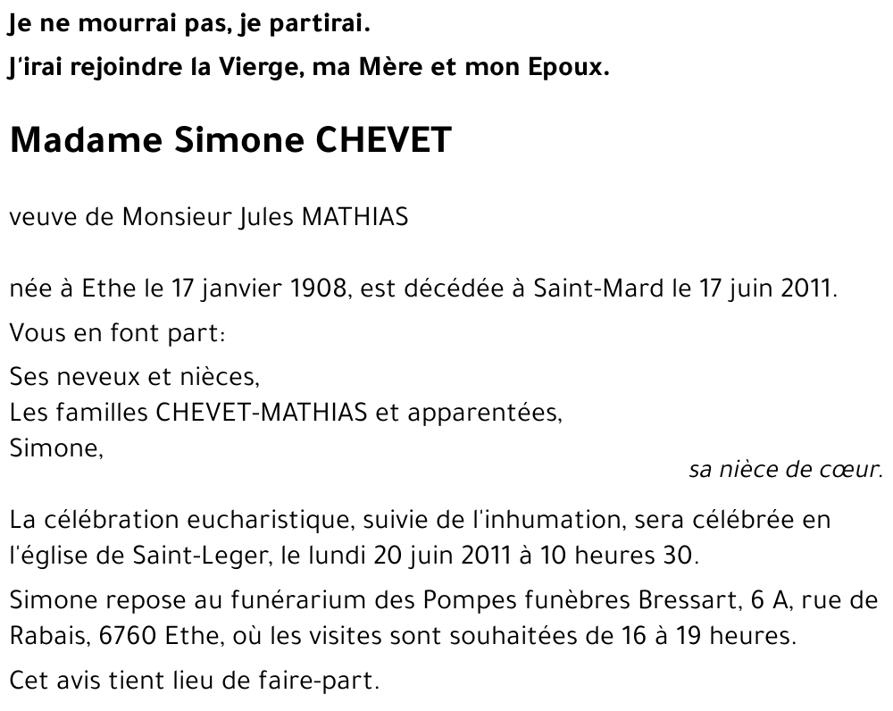 Simone CHEVET