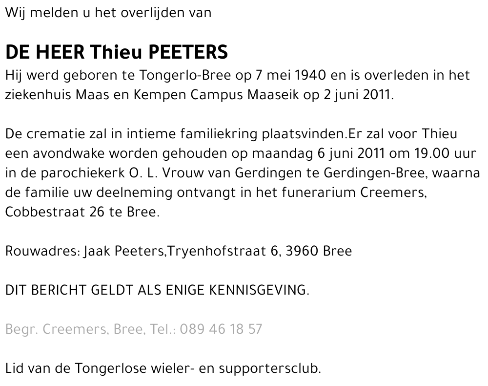 Thieu Peeters