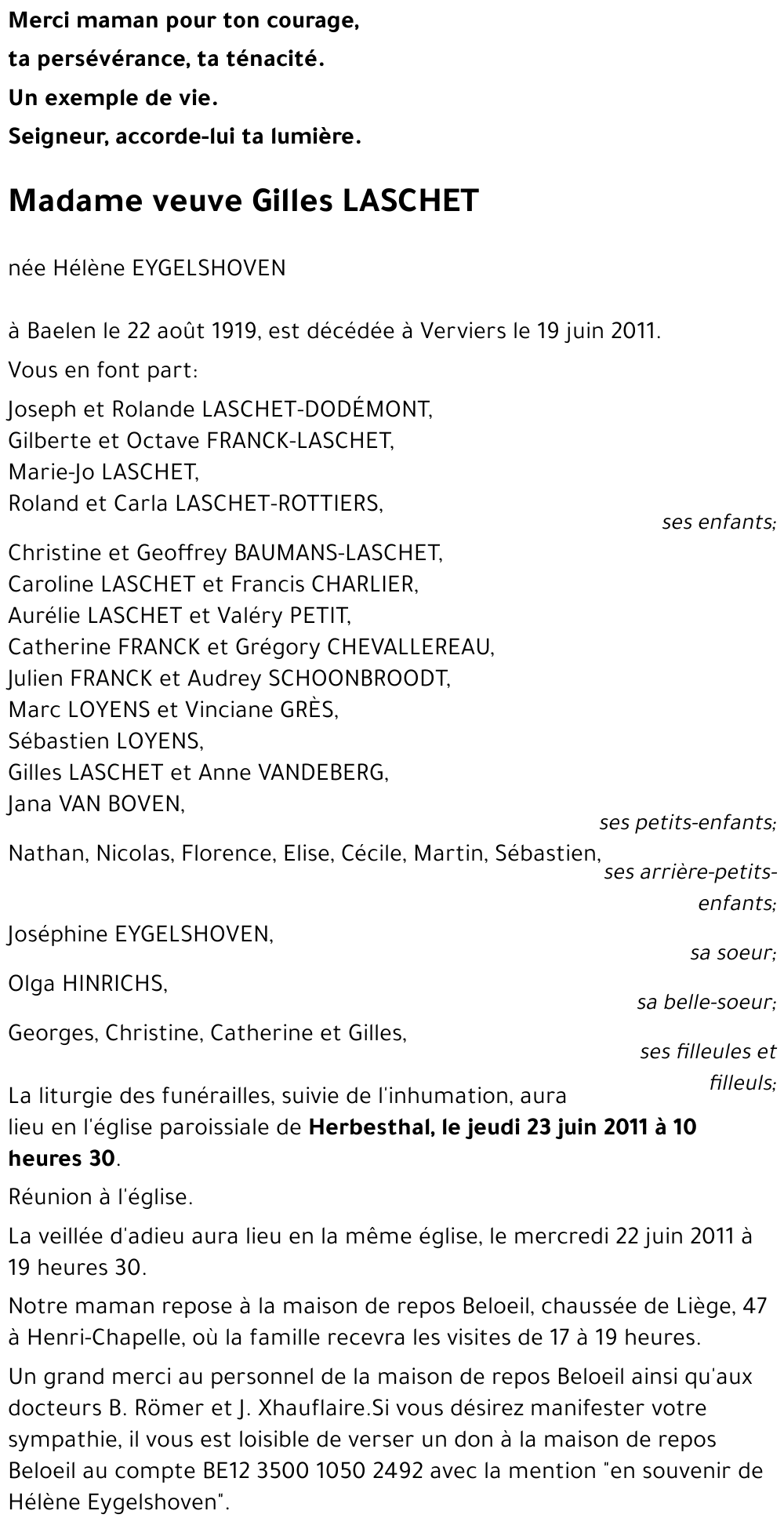 veuve Gilles LASCHET