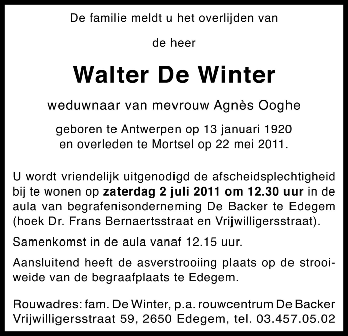 Walter De Winter