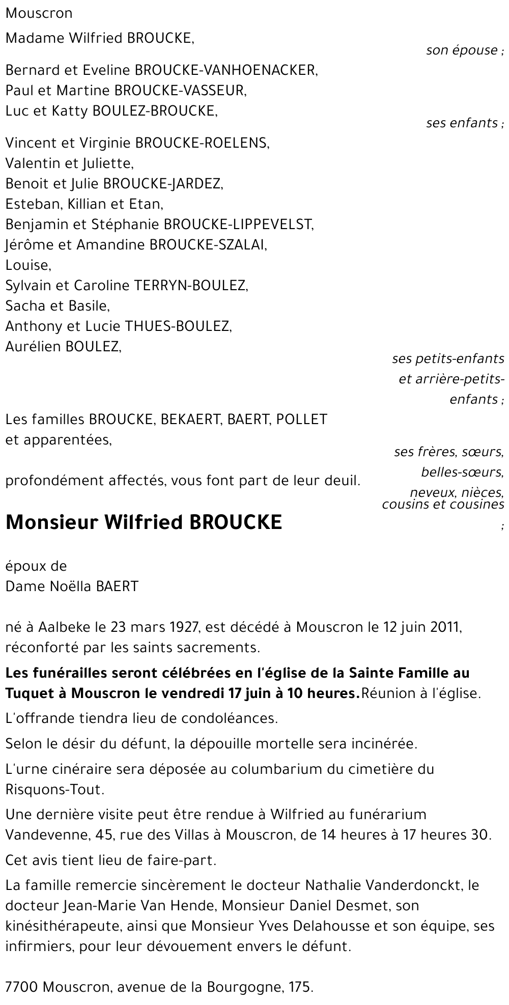 Wilfried BROUCKE