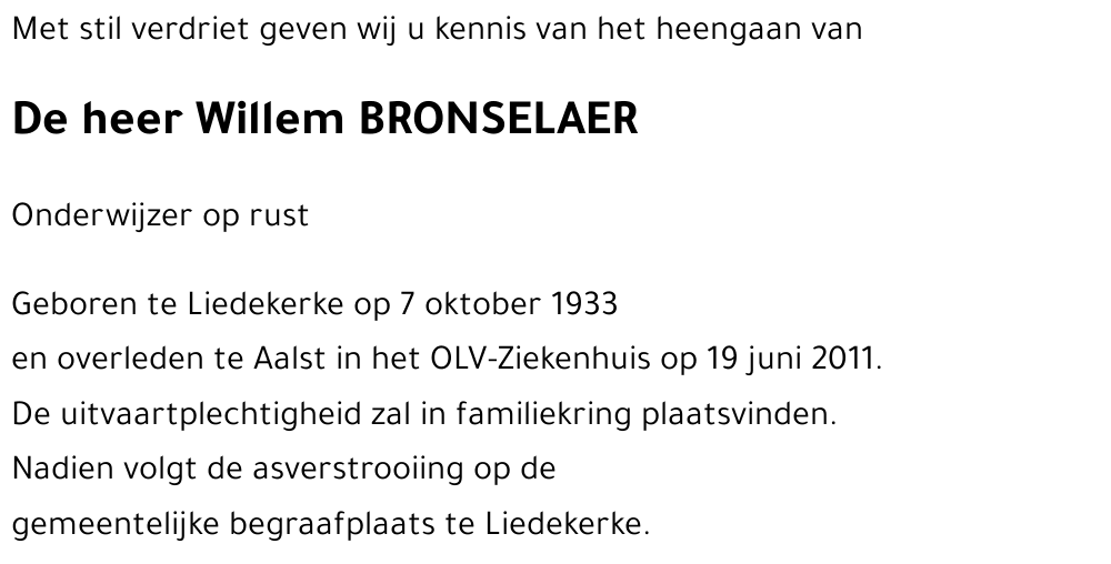 Willem BRONSELAER