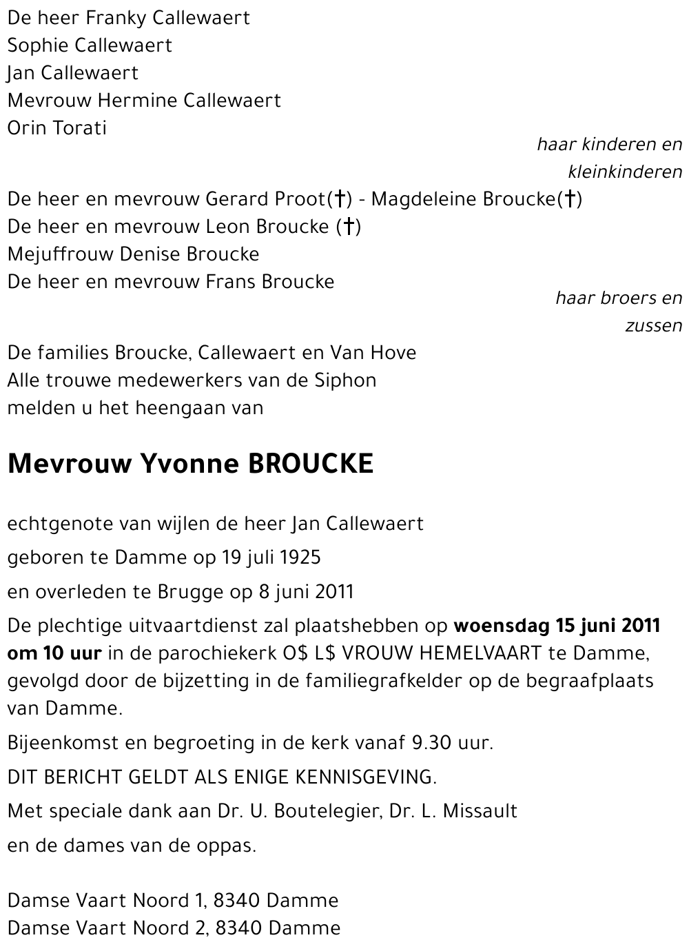 Yvonne BROUCKE
