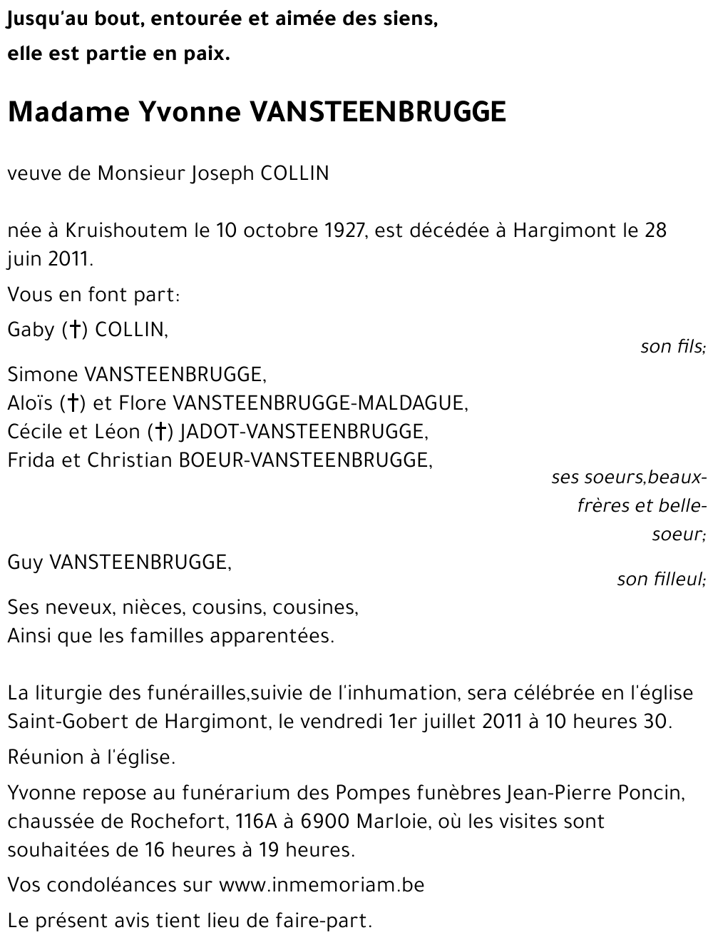 Yvonne VANSTEENBRUGGE