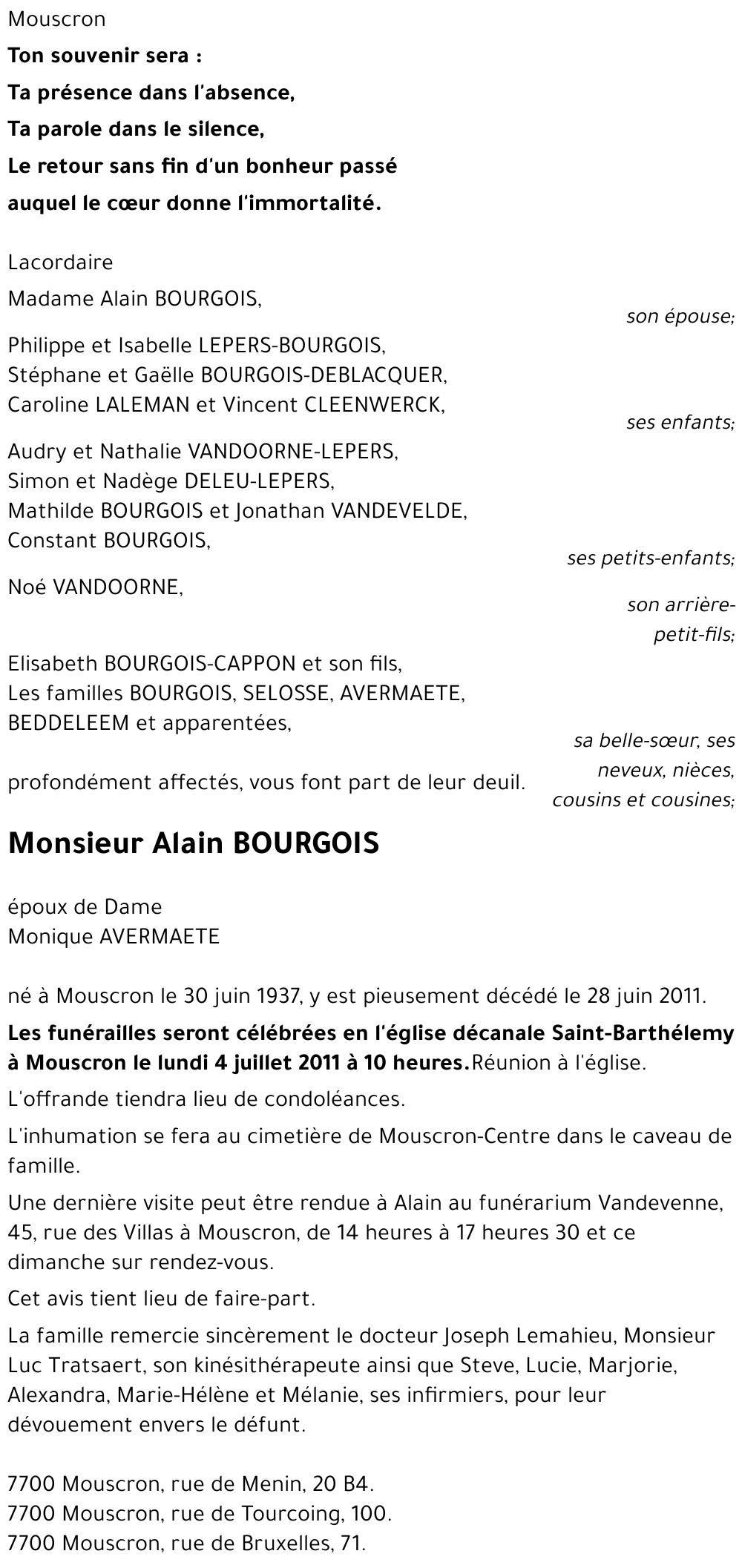 Alain BOURGOIS