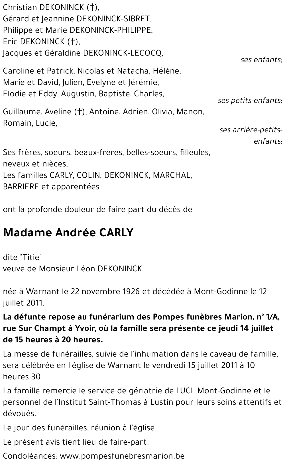Andrée CARLY