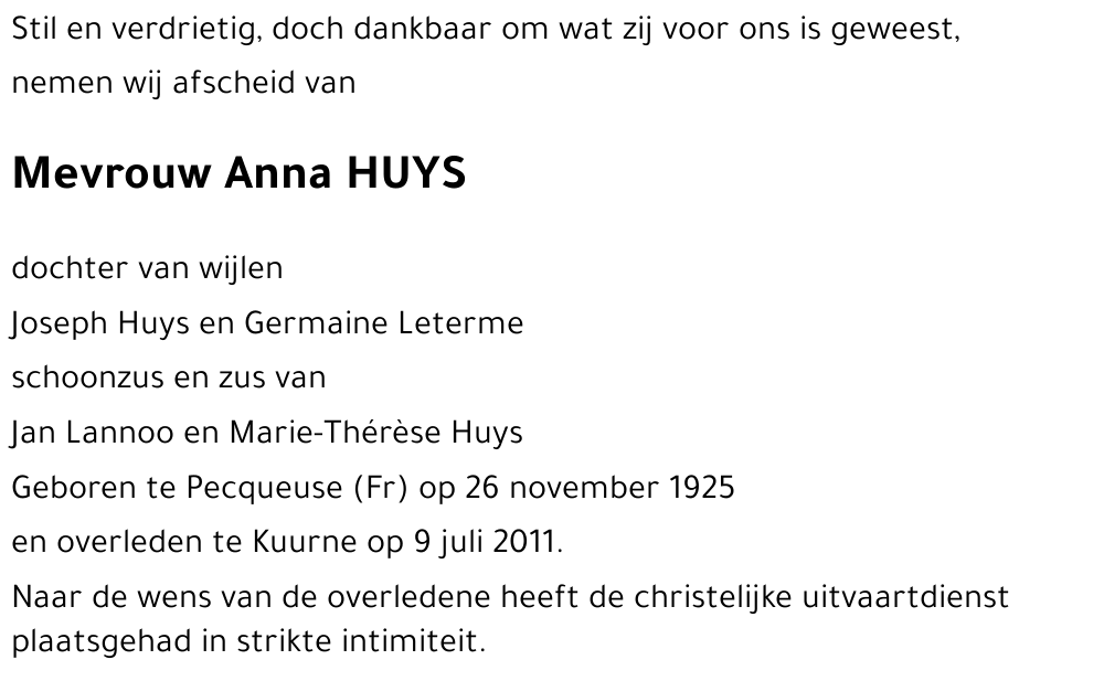 Anna HUYS