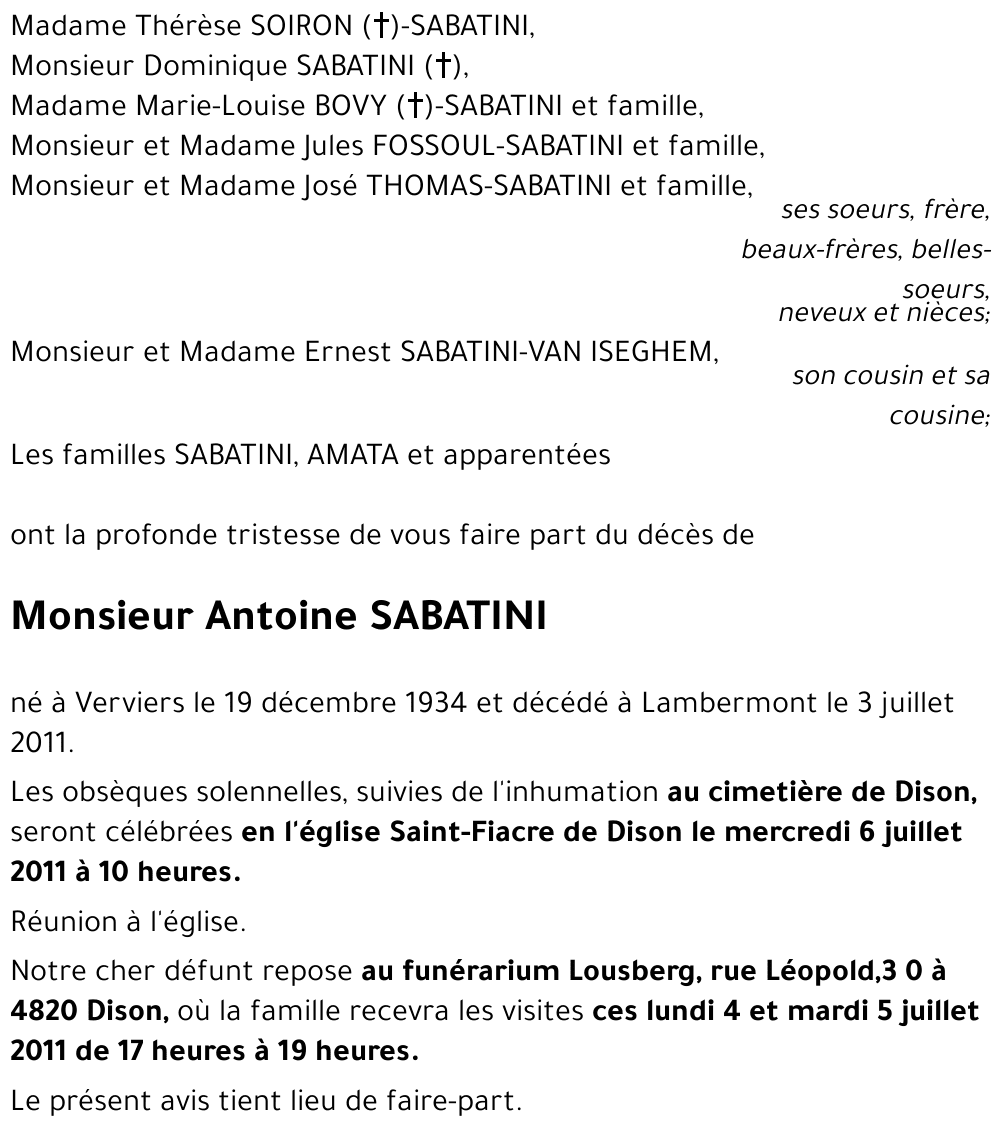 Antoine SABATINI